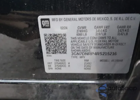 2024 Chevrolet Equinox Ev Rs from USA, damaged, VIN 3GN7DNRP4RS215216